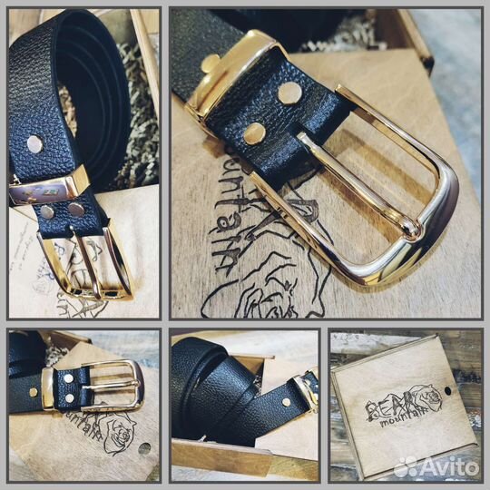 Мужской кожаный ремень ручной работы