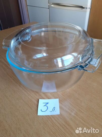 Кастрюли стеклянные 2л.,3л.,4л.жаропрочн.стекло