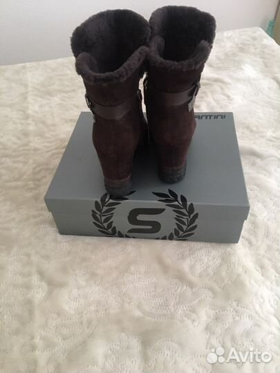 Сапоги женские нат. Замш.Зима Италия 39р