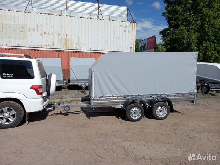 Двухосный прицеп с тентом аэро 150 см. В наличии