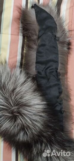 Меховой воротник натуральный мех чернобурка