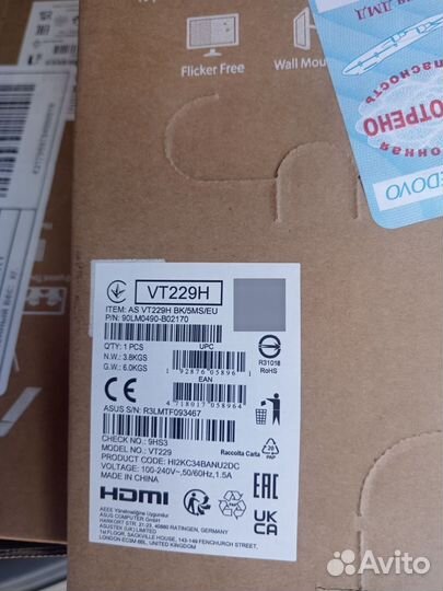 Сенсорный монитор 22 дюйма Asus