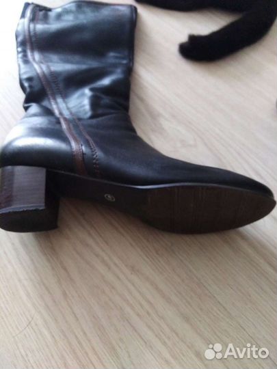 Сапоги осень весна женские кожаные