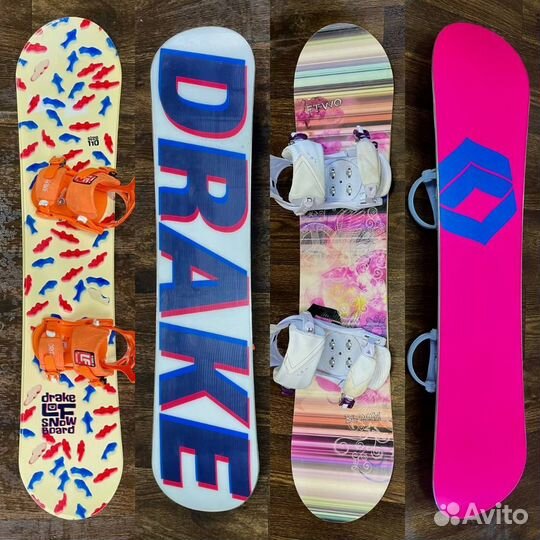 Детские сноуборды с креплениями 80-117