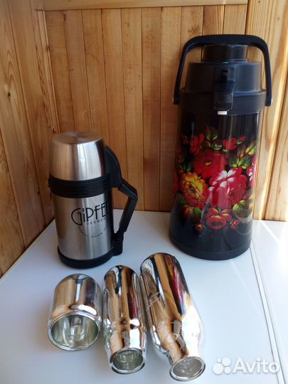 Термосы Gipfel 1литр,термос помпа 2литра и колбы