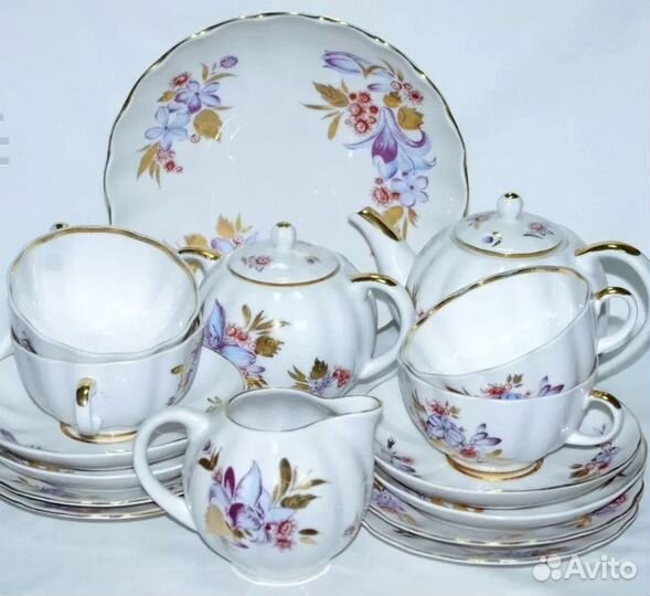 Сервиз лфз - Золотые листья (фарфор) 36 предм