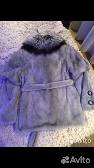 Шуба голубая норка