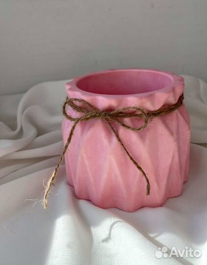 Декоративная ваза/горшок для цветка из гипса