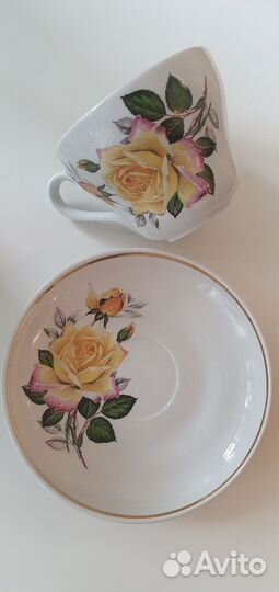 Чайная пара (большая) кружка бокал фарфор Вербилки