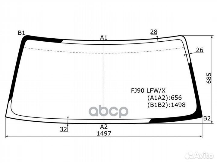 Стекло лобовое toyota land cruiser prado J9 3