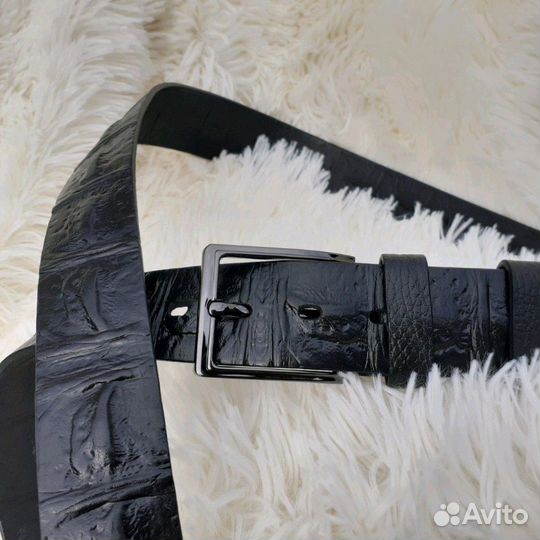 Ремень джинсовый ''рептилия' из натуральной кожи