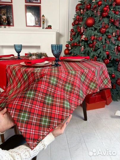 Скатерть новогодняя Шотландка