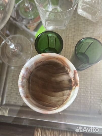 Бокал из оникс и стекла bohemia, рюмки