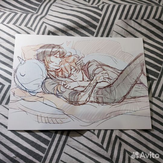 Авторские аниме открытки Genshin Impact