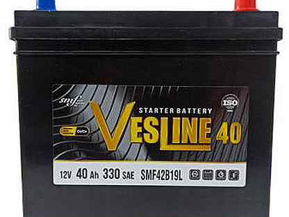 Аккумулятор Vesline Asia 40Ач 330А Оп B19 Турция