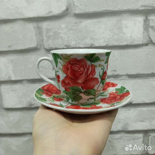Кружка чашка с блюдцем