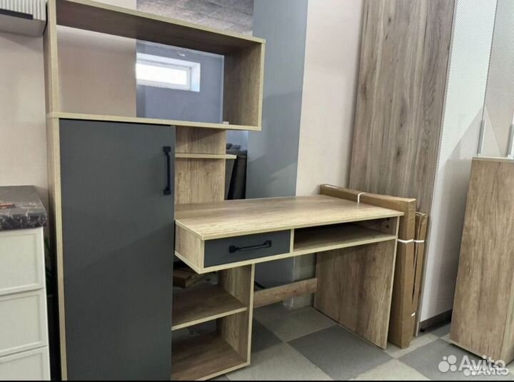 Прима стол письменный дуб каньон/графит