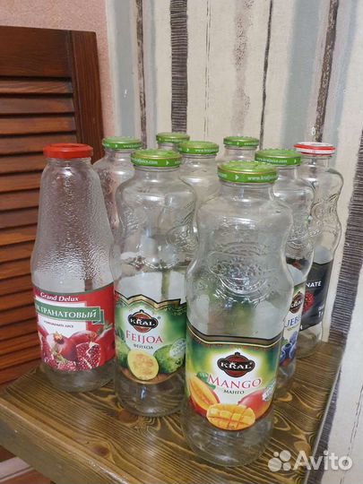 Бутылки стекло 1 л много