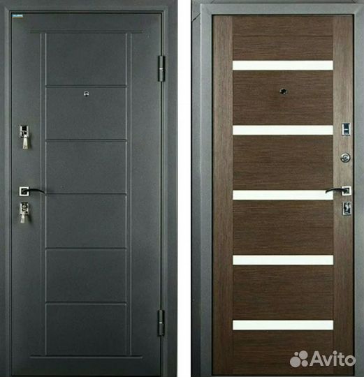 Стальные двери с зеркалом