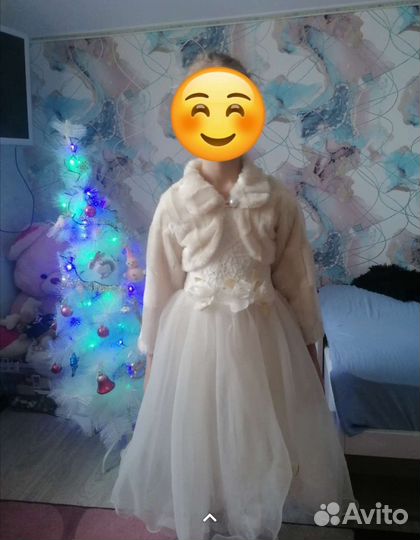 Платье новогоднее с шубкой