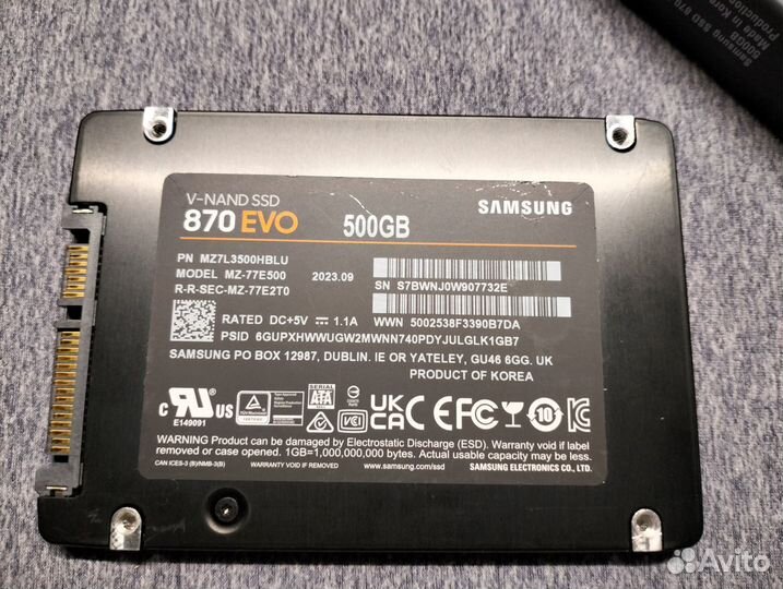 Samsung 870 EVO 500GB + Внешний бокс