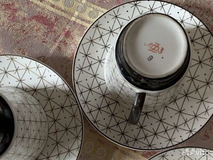 Чашка и блюдце кофейные лфз костяной фарфор