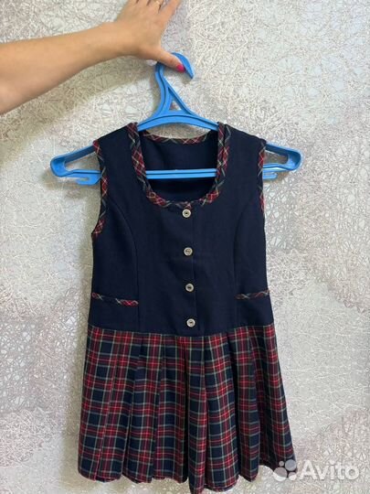 Сарафан школьный синий 128 134