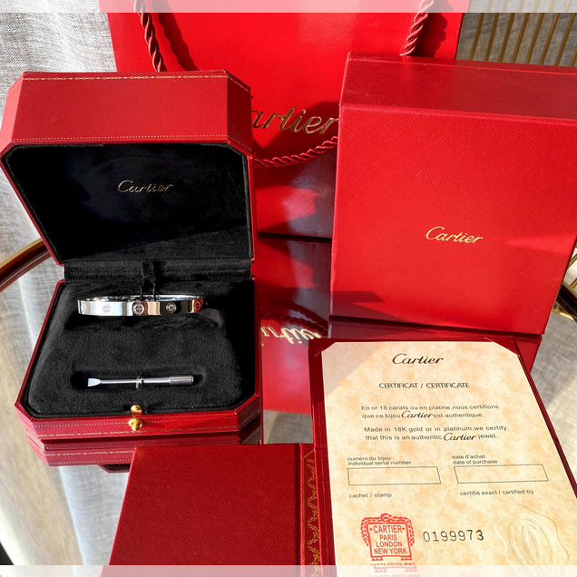 Браслет Cartier Love белое золото