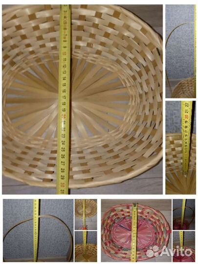 Шишки и подарочная Корзина плетеная с ручкой, 4 шт