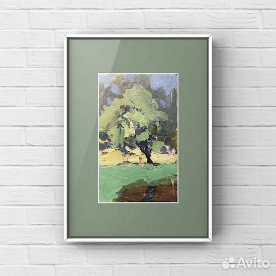 Картина маслом пейзаж, лето, картина