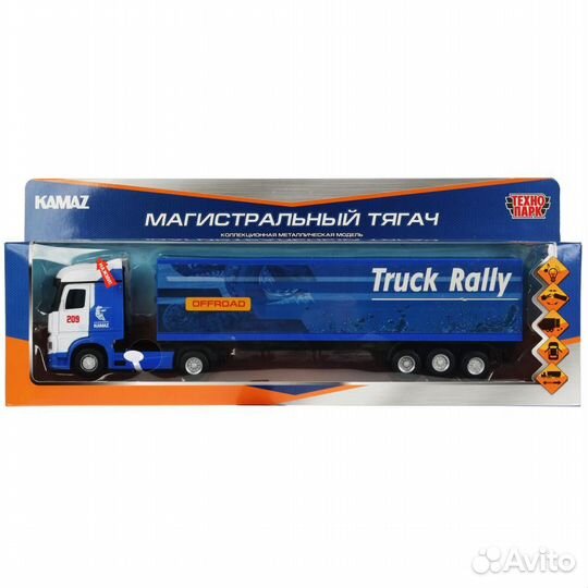 Модель Камаз с полуприцепом синий Технопарк