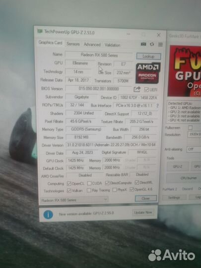 Видеокарта Gigabyte aorus RX 580 8GB