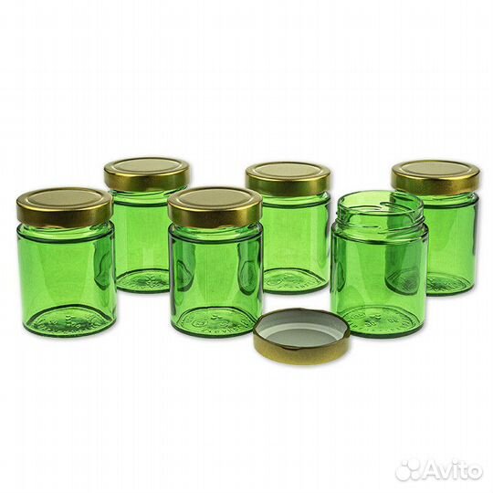 6 шт. Баночка для свечей 250 мл. (D66, зеленая) с