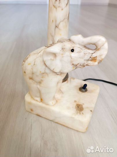 Лампа настольная мраморная слон СССР