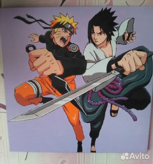 Картина по номерам готовая,аниме Наруто