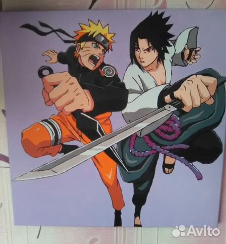 Картина по номерам готовая,аниме Наруто
