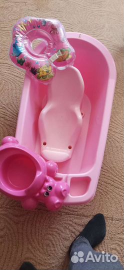 Ванночка для купания, горка, круг