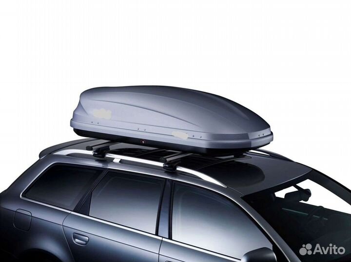 Автобокс багажник Швеция серый матовый