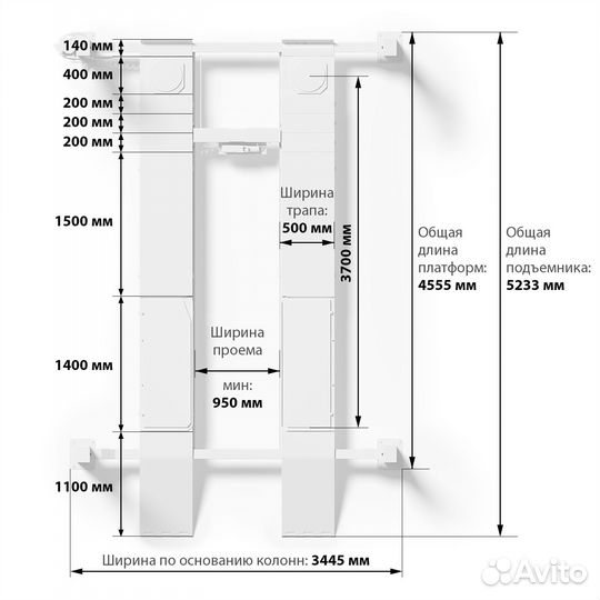 Подъемник 4-х стоечный Launch TLT-440W (F)