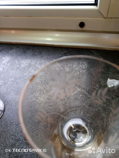 Фужеры резное стекло СССР