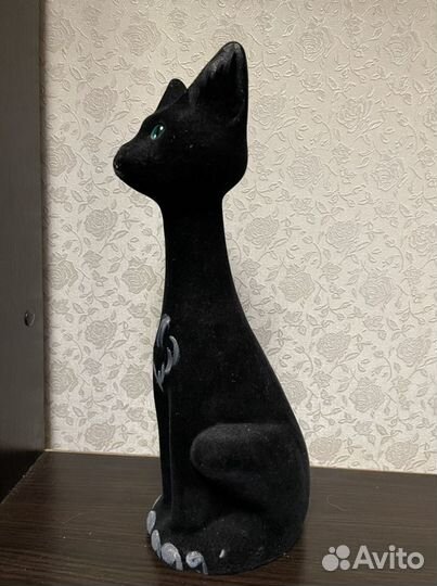 Кошка копилка черная б/у 33 см