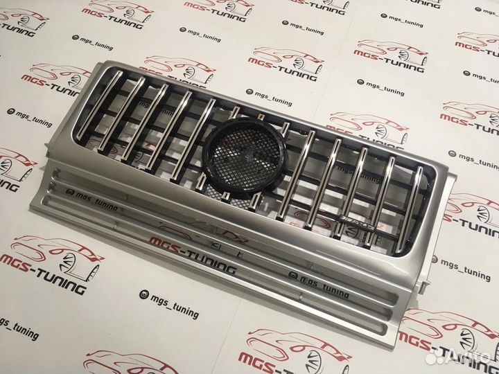 Решетка Мерседес G-Class GT Серая Б/З + AMG