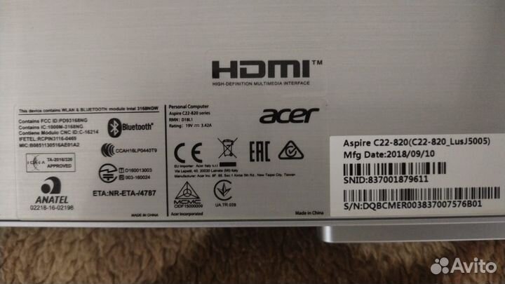 Моноблок acer aspire c22