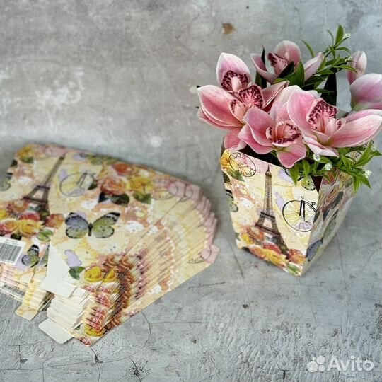 Кашпо для цветов картон 16 шт