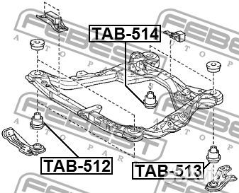 Сайлентблок подрамника задний RH