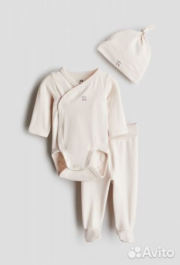 Боди штанишки и шапочка для девочки hm