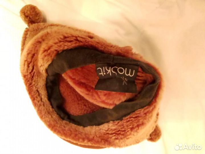 Шапка женская с натуральными мехом и кожей