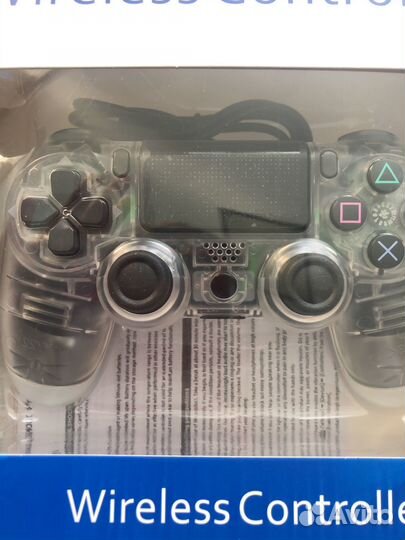 Джойстик для ps4 dualshock 4 v2 прозрачный новый