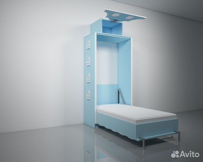 Подъемная откидная шкаф кровать домик детская Б-14