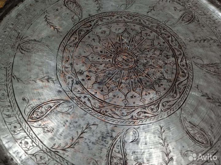 Старинный медный поднос